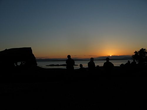 Group and Sunset
