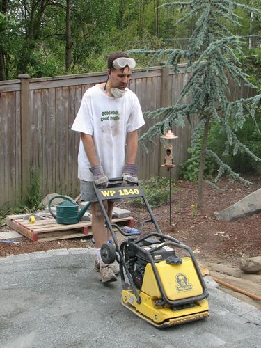 Compacting the Pavers