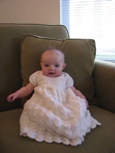 In her baptism gown, knitted by grandma Vickie 
for her cousin Amy 31 years ago