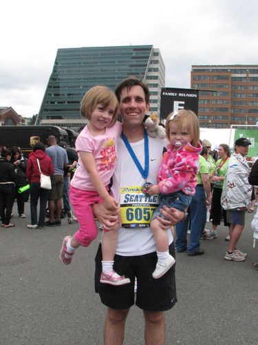 With Rachel and Lily at the Finish