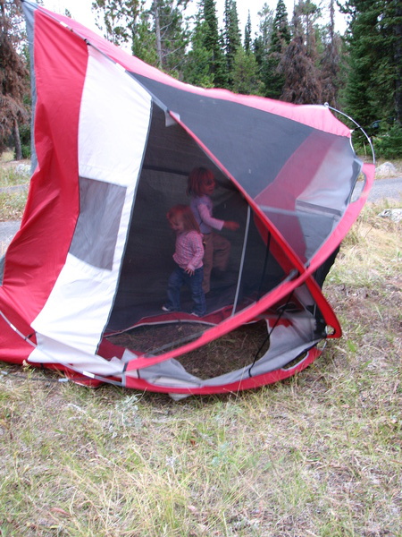 Tent Blowing Away at Jenny Lake