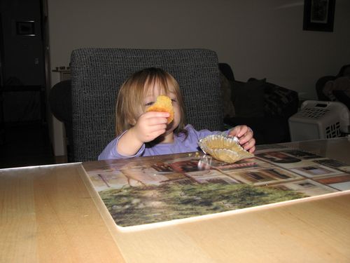 The scavenger strips off all the consumable bits of the cupcake.