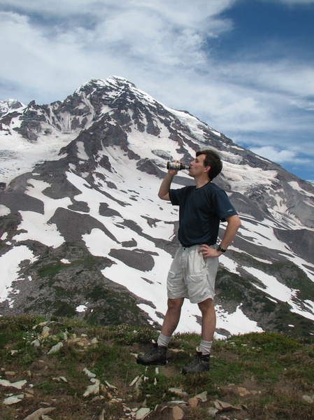 Drinking Pyramid Beer on Pyramid Peak