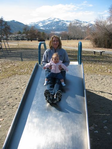 Sliding with Mommy